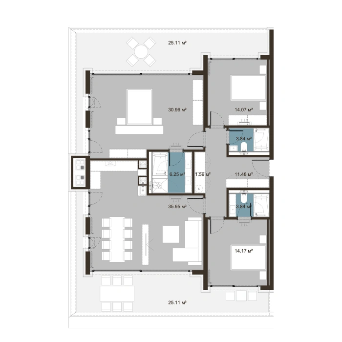 Four-room apartments